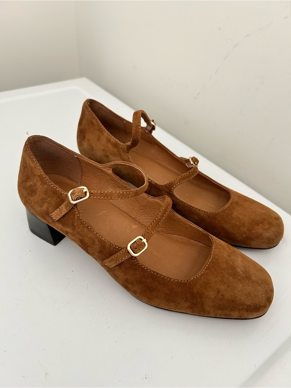 Madewell Nettie Heeled Mary Jane Suede Shoes Size 6.5